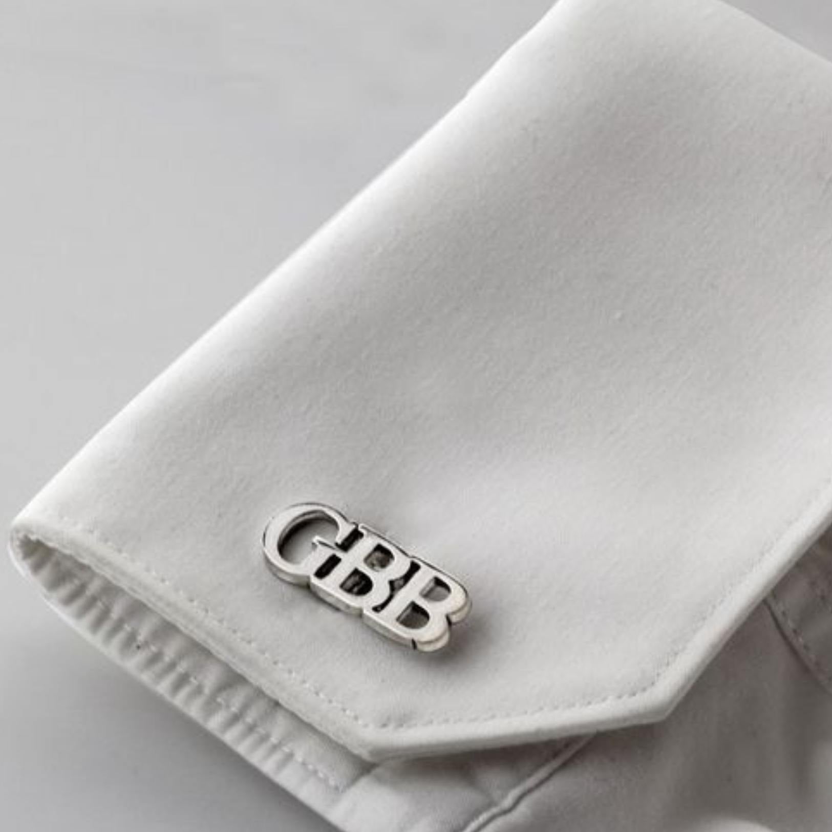 Custom Monogram Cufflink (3 Letters) – Luxury 22K Gold & 925 Silver