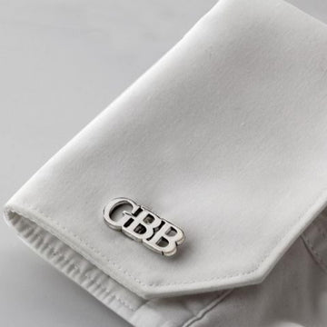 Custom Monogram Cufflink (3 Letters) – Luxury 22K Gold & 925 Silver
