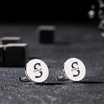 Engraved Initial Cufflinks – 22 Carat Gold Plated Elegance