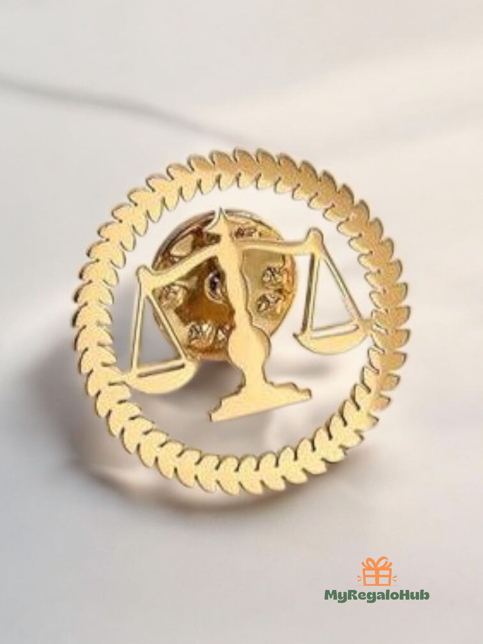 Advocate Justice Brooch – Round Shape | 22K Gold Plated & 925 Silver Plated