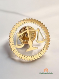 Advocate Justice Brooch – Round Shape | 22K Gold Plated & 925 Silver Plated myregalohub