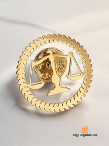 Advocate Justice Brooch – Round Shape | 22K Gold Plated & 925 Silver Plated