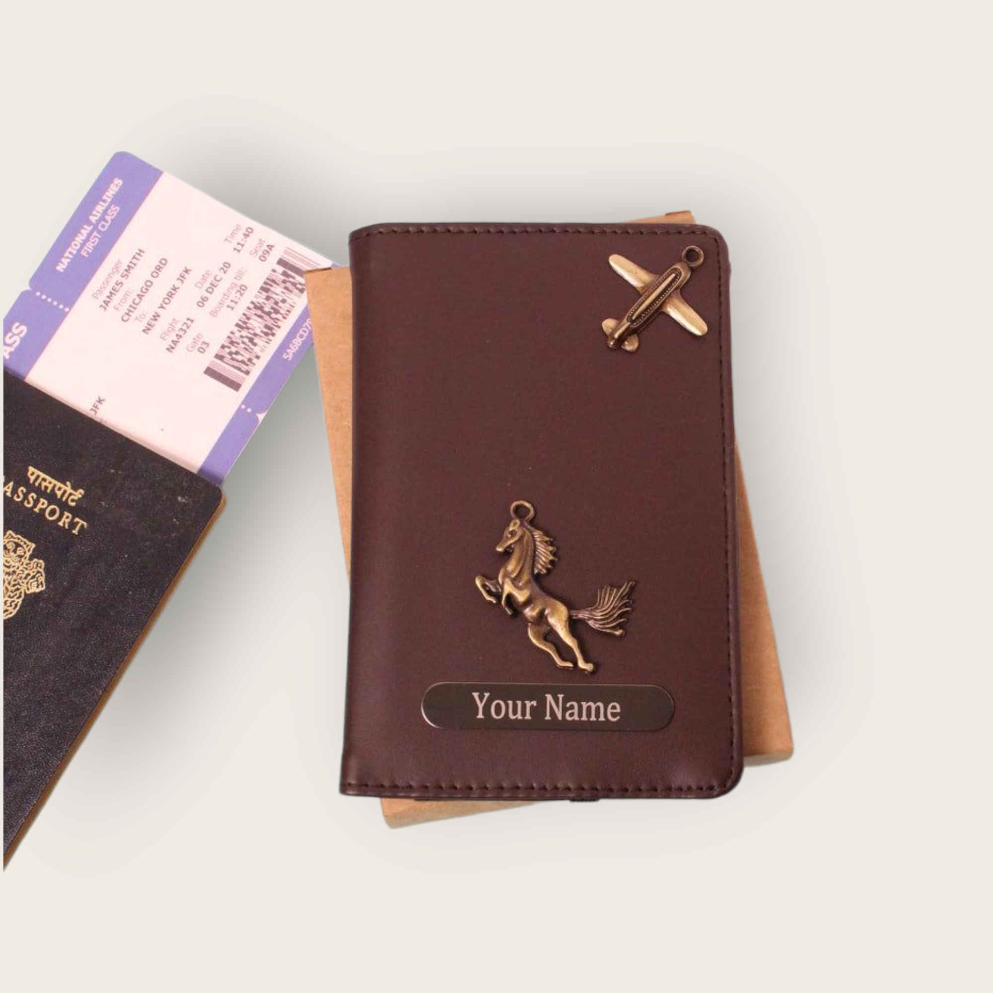 Customised Passport Holder with Name & Logo | Travel Wallet in Multiple Colours